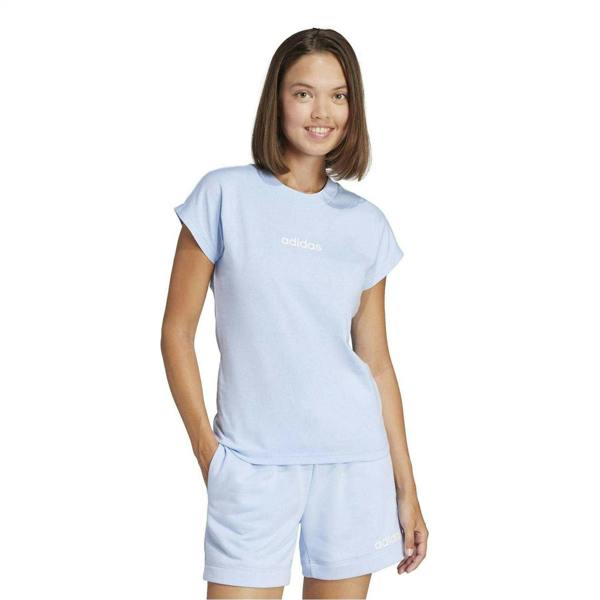 Adidas Womens/Ladies Linear Cotton T-Shirt - Glow - 