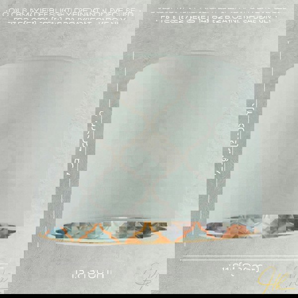 Designer Duck Egg Linen Lamp Shade with Moroccan Scale Pattern Lining Image 7