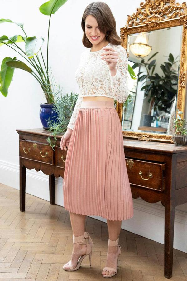 HotSquash Pleated Midi Skirt