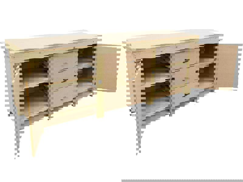 Arbor Garden Solutions Wooden work bench with drawers and double lockable cupboard (V.8) with double shelf