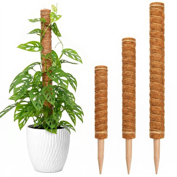 HAAY TOOLS Moss Pole for Monstera & Houseplants – Natural Coir Plant Support Stake for Indoor Climbing Plants