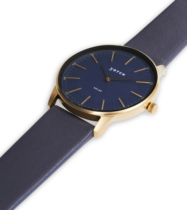 Votch Gold & Black with Steel Grey Watch | Solar Classic