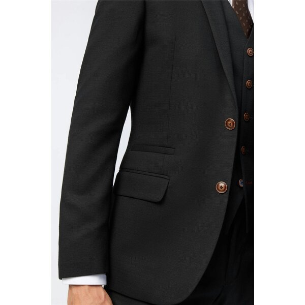 Antique Rogue Slim Fit Black Texture Stretch Jacket