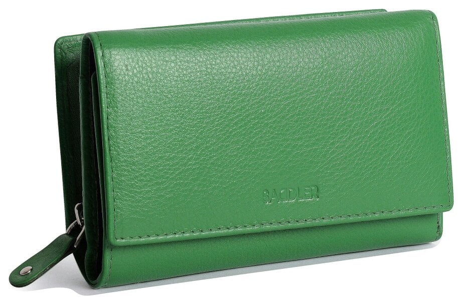 SADDLER Compact Trifold Leather Purse "Eleanor" – Handmade by Saddler | RFID Protected & Gift Boxed | 10 Card Slots & Rear Zip Coin Pocket