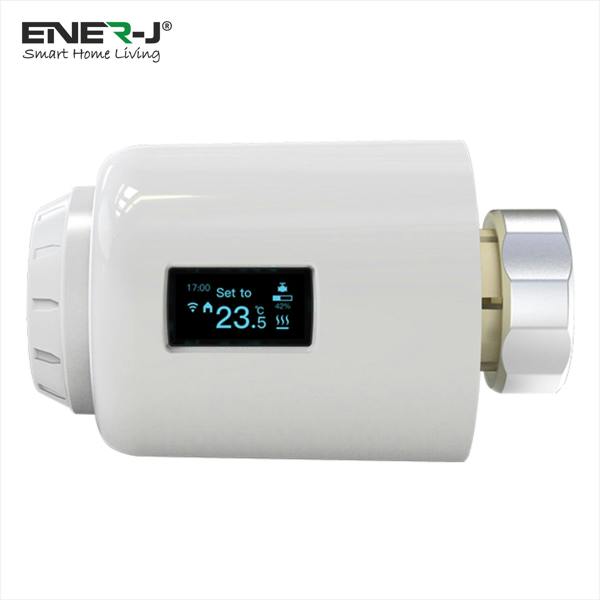 Ener-J Smart WiFi Radiator Thermostat – Digital TRV for Multi-Room Heating Control, Alexa & Google Home Compatible | Pack of 4