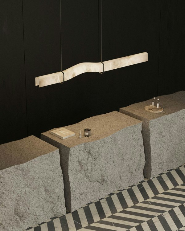 Kelly Wearstler Alabaster Signature Luxury Lineal LED Pendant Light