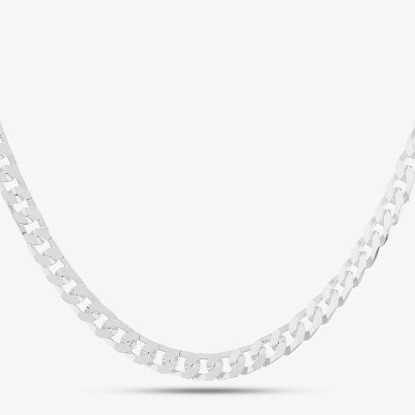 T. H. Baker Sterling Silver 18 Inch Flat Square Curb Necklace 8.13.7014