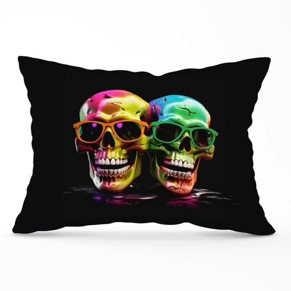 Warren Reed Happy Skeletons In Sunglasses Cushions