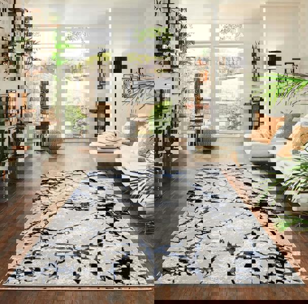 Smart Living Venice Modern Shimmer Rug - Blue