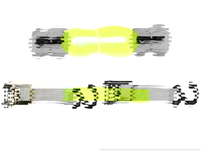 25MM Ratchet Strap 5 Metre 0.67 Ton (800KG 5M Tie Down High Visibility S Hook)