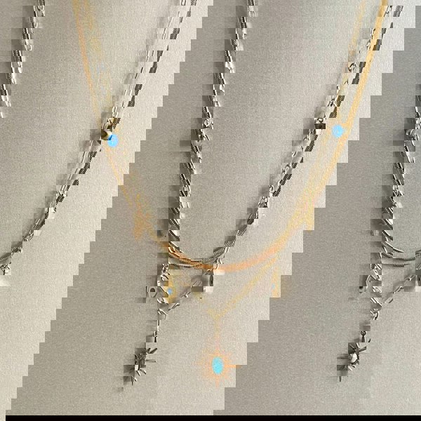 Luxe Tones Cleopatra 18ct Gold Plated Double Layered Charm Necklace