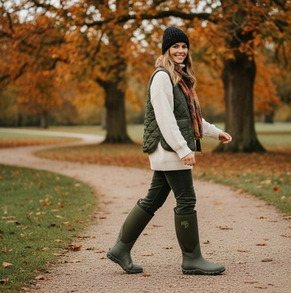 Mud Dogs RUTLAND TALL Neoprene Wellington Boots Olive