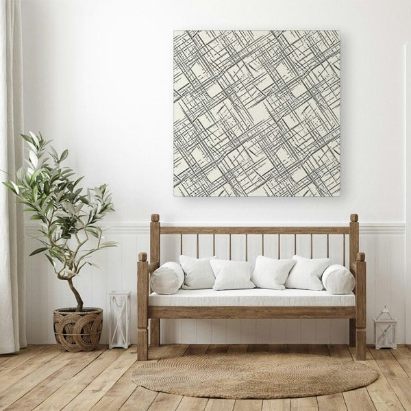 Warren Reed Monochrome Distressted Pattern Canvas