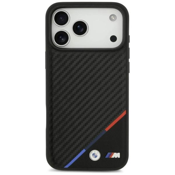 BMW M Carbon Tricolor Line Case with MagSafe for iPhone 17 Pro Max 6.9" Black - BMHMP17X23PUDTK
