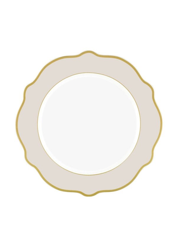 Rozi Jaswely Collection Porcelain Dinner Plates, Set of 6 (Sand Beige)