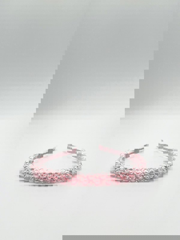 SVNX Minimal Pearl Headband In Pink