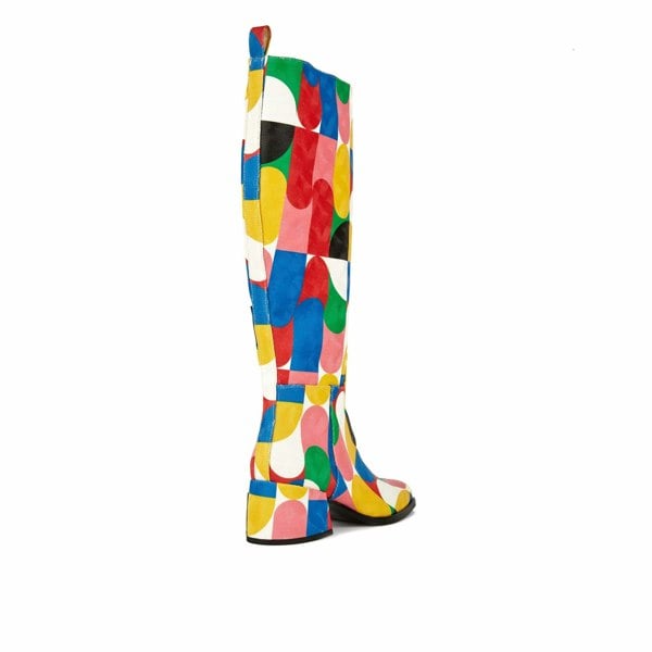 Embassy London GoGo - Groovy - Women's Italian leather block heel colourful long boot