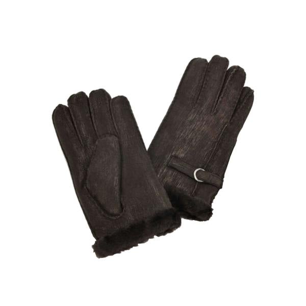 Eastern Counties Leather Womens Buckle Detail Sheepskin Gloves - Coffee