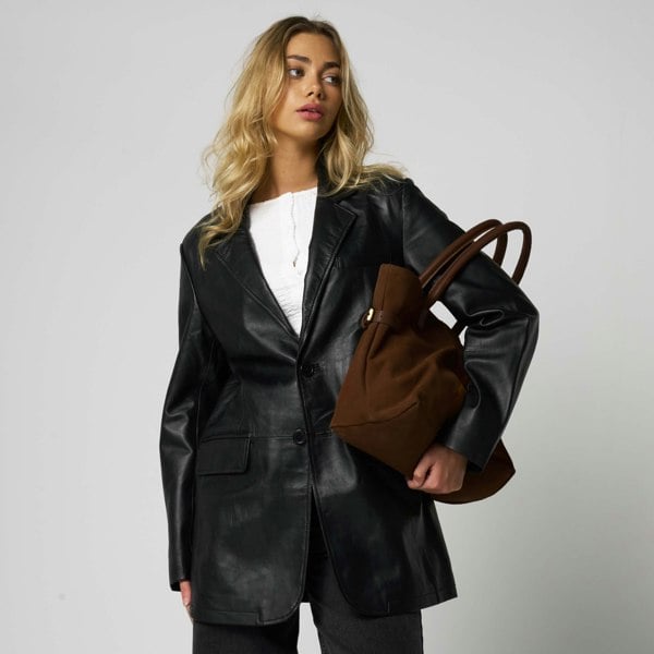 Barneys Originals Brown Suede Everyday Essentials Bag
