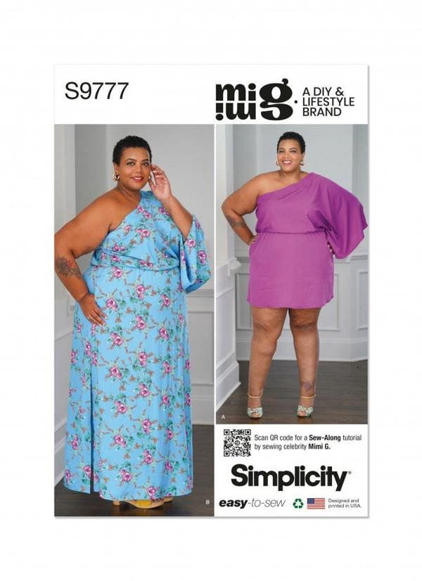 Simplicity Sewing Pattern 9777, Caftans, Dresses for Women, W2 (20W-22W-24W-26W-28W) - Easy