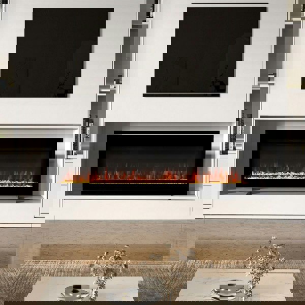 40/50/60/70/80 Inch Electric Fireplace 9 Colour LED Flame Effect Heater With Remote Control Freestanding Fireplaces Living and Home 50 Inches Version B