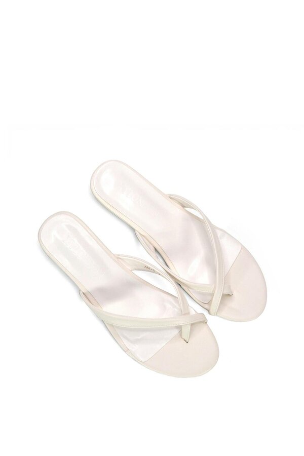 XY LONDON Mid Wedge Heel Sandal Mules With Toe Post