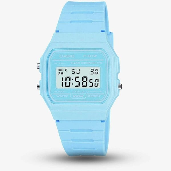 Casio CASIO Collection Women Digital Blue Plastic Strap Watch F-91WC-2AEF