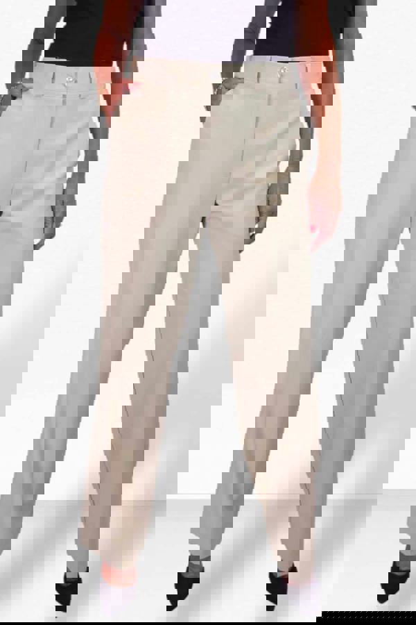 Paulo Due Women's Smart High Waist Wide Leg Trousers with Elastic Waist