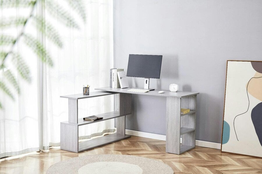 Kosy Koala Wooden Grey Office Desk L-Shaped For Office Furniture