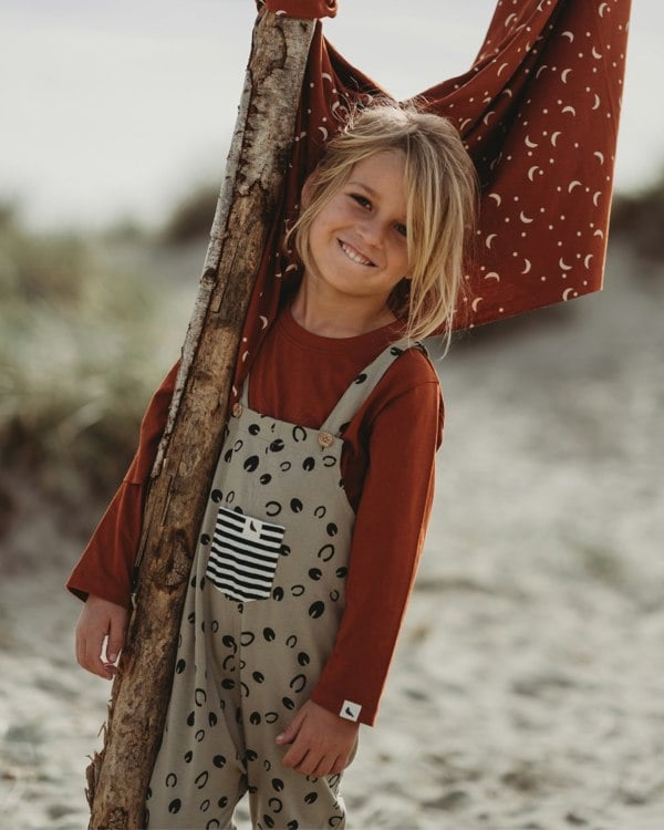 organic cotton Grey Equestrian Print Dungarees- image 3