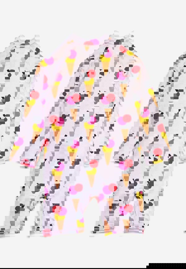 Ice Cream Cones Print Long - Sleeved Baby Swimsuit - Toby Tiger