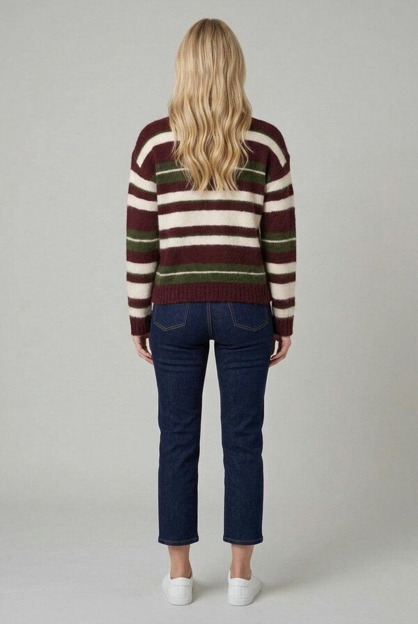 Izabel London Striped Drop Shoulder Jumper