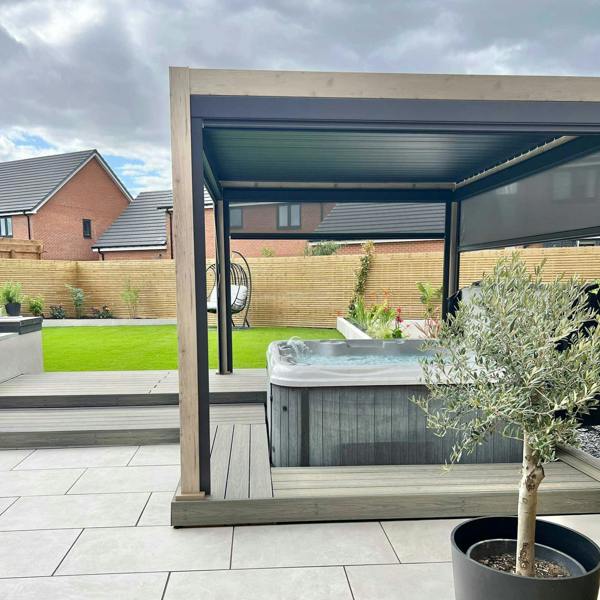 Ocean Designs Tivoli 4m x 3.6m Wood Effect Free Standing Pergola