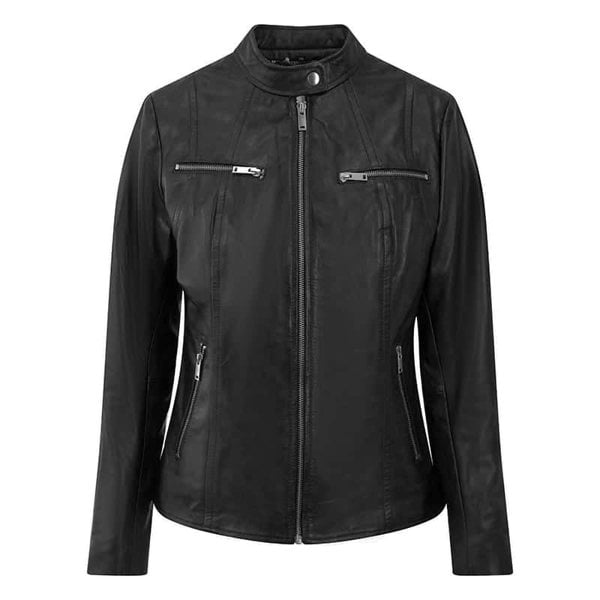PRIMEHIDE Racer Leather Jacket Celine Black