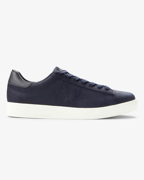 Fred Perry Spencer Nubuck Mens Trainers - Navy 608 | CHO | Designer Mens Trainers