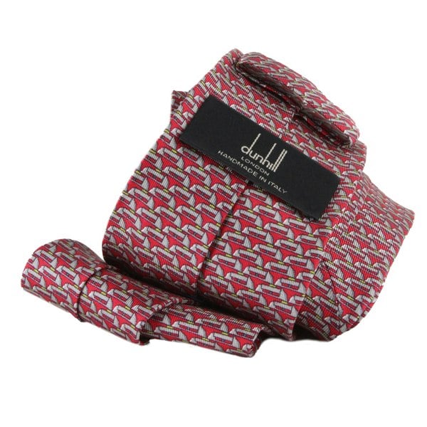 Dunhill&nbsp;mulberry silk tie in a duke lock pattern