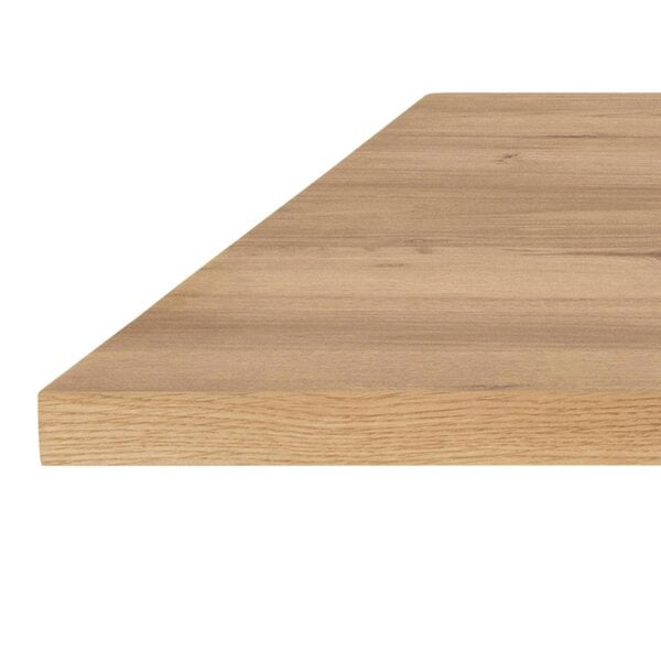 Wyld Haus Perth 220cm Natural Oak Veneer Rectangular Dining Table Industrial Black Metal Legs