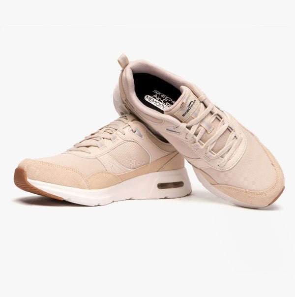 Skechers 149947/NTBK SKECH-AIR COURT - COOL AVENUE Womens Trainers Natural/Black