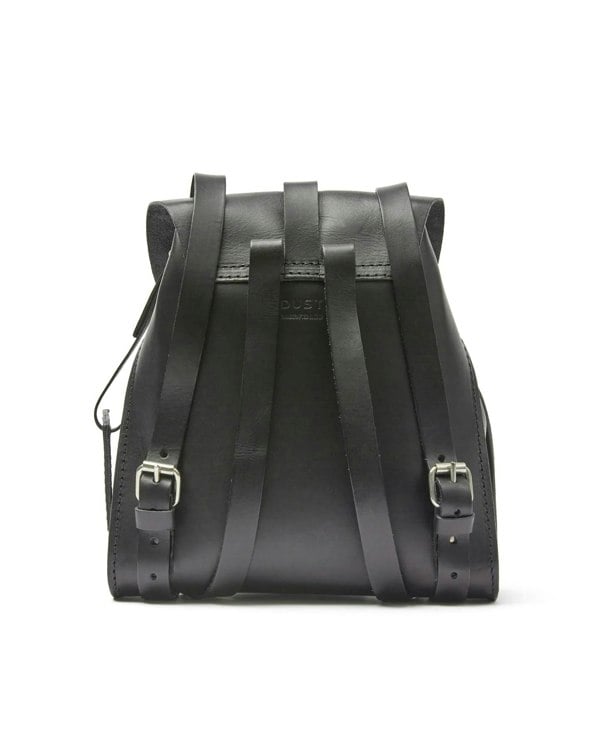 Leather Backpack in Cuoio Black Mod 130