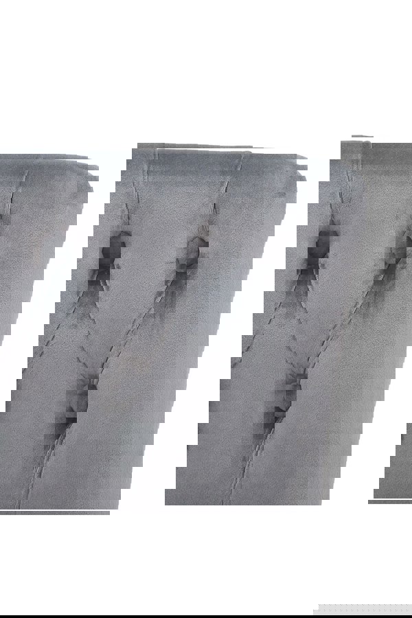 Living and Home Grey Velvet Button Tufted Upholstered Footstool for Dressing Table