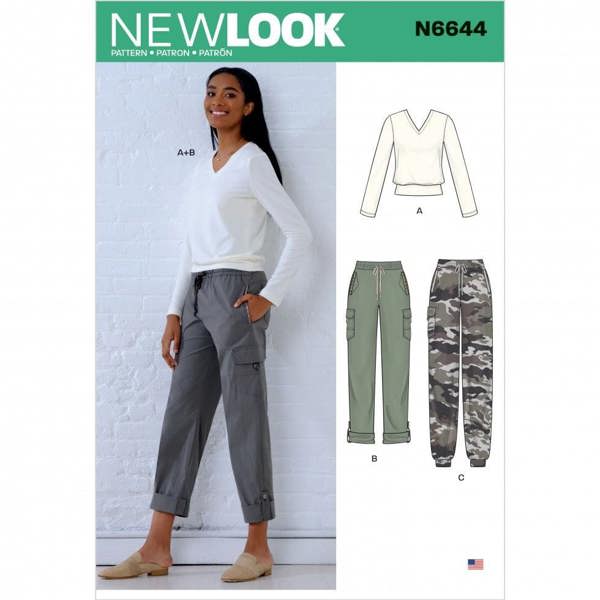 New Look Sewing Pattern 6644, Tops, Trousers for Women, A (8-10-12-14-16-18-20) - Intermediate