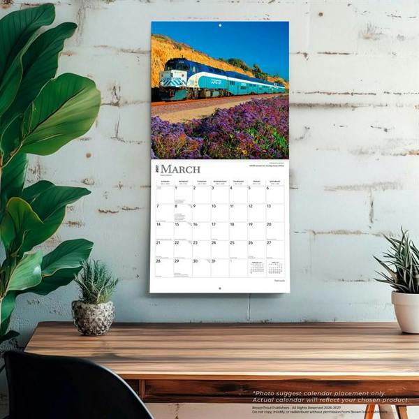 Railroads Calendar 2027, Wall Calendars, Month To View, Transport, Gift