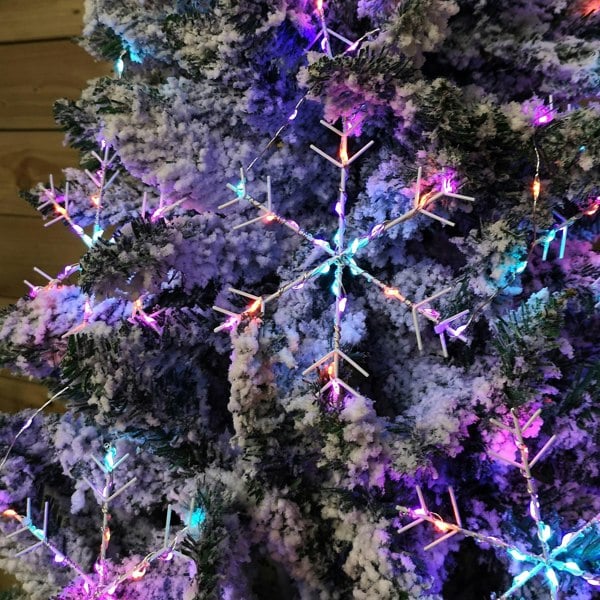 Samuel Alexander 2.6m Set of 10 Snowflake Curtain Lights 258 Rainbow LEDs MicroBrights String Lights