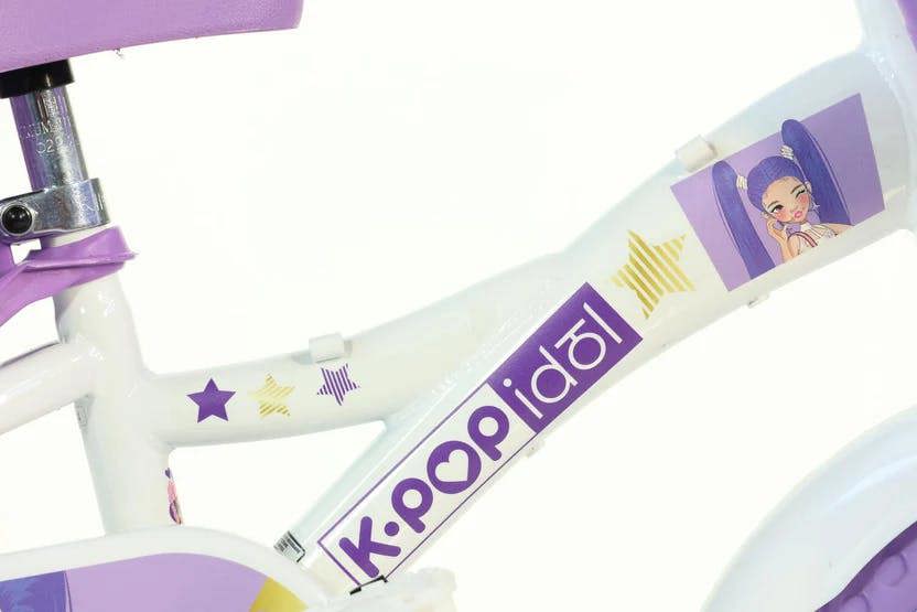 Dino Bikes K-Pop Idol 12in Kids Bike - White/Purple
