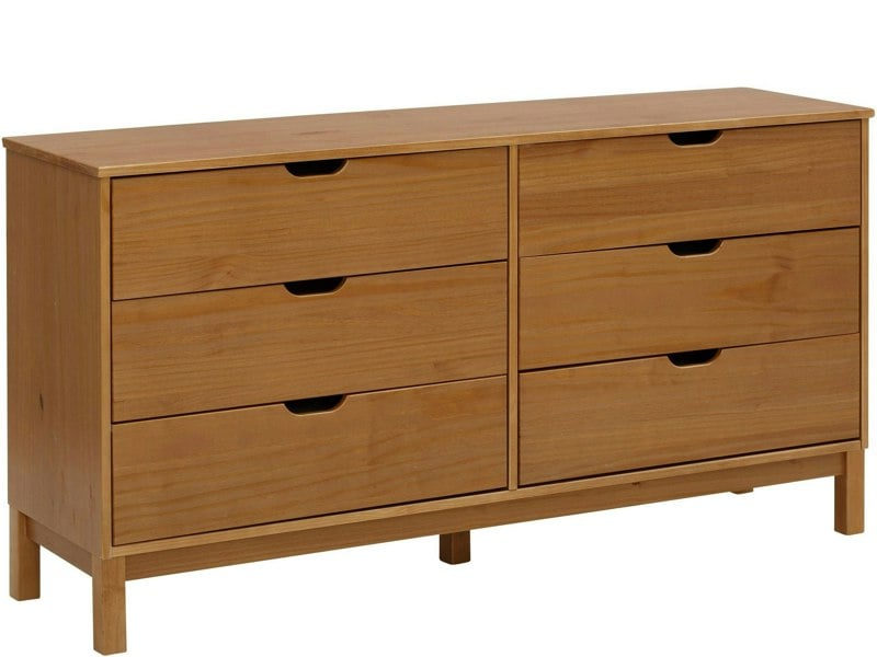 Dorel Home Post Chest with 6 drawers in stained wax