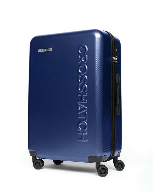 Crosshatch Escapade Embossed Suitcase 3pk Royal
