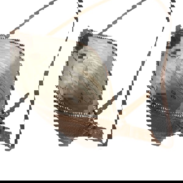 Assots London 'ROSY' Tan Pebble Grain Soft Real Leather Crossbody Bag