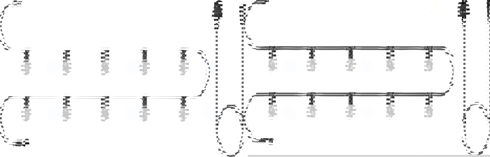 Eagle Connect Festoon Black Rubber IP65 10m/10x2w Warm White Opaque lamp