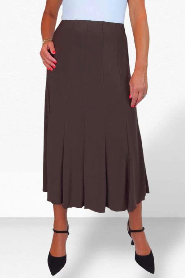 Paulo Due Women's 32" Soft Pleated Panel Midi Skirt