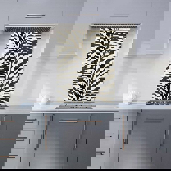 Warren Reed - Designer White Tiger Print Kitchen Splashback